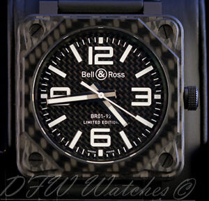Bell & Ross Carbon Fiber BR01-92-C Limited Edition BR01 0192 Black NEW 46mm