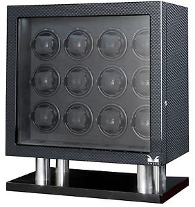 Volta Signature Carbon Fiber 12 Automatic Watch Winder Cabinet 31-560120