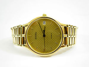 ROAMER VOLLGOLD MASSIV 585/14K QUARTZ MIT BOX TOP ZUSTAND RARE