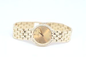 Ladies Concord 14K Yellow Gold Watch Diamond Dial Diamond Bezel Beautiful