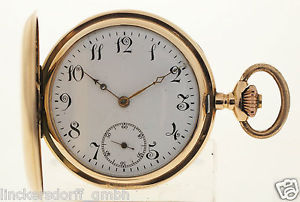 MOVADO TASCHENUHR IN 14ct GOLD - JUGENDSTIL - UM 1905 MIT JUGENDSTIL-ZIFFERBLATT