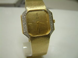 585 GELB GOLD HERREN ARMBAND UHR  MIT BRILLANTEN