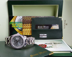 ROLEX - 39mm PEARLMASTER Platinum Glacier Inner Bezel 18946 - SANT BLANC