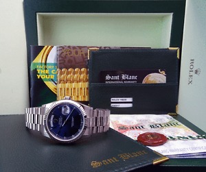 ROLEX - Mens 18kt WHITE GOLD Day-Date PRESIDENT Blue Stick 118239 - SANT BLANC