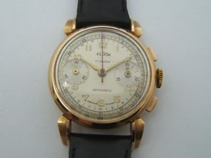 CHRONOGRAPHE ELBON A REMONTAGE MANUEL CAL. VENUS 150 EN OR 18K DE 1940 CP4