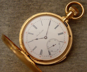 pink 18k handsome Ami Lecoutre hunting case minute repeater