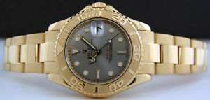 ROLEX - 18kt Gold Mid-Size 35mm YachtMaster Slate Index Dial - 168628 SANT BLANC