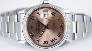 ROLEX - Men's Stainless 36mm DATEJUST Rose Dial - 16200 SANT BLANC