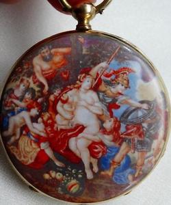 Museum antique Neoclassical style 18k gold&enamel French pocket watch c1840's