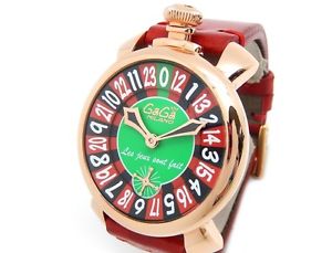 Auth GaGa Milano 5011.LV.01S SS/Leather belt Wrist Watches World 500 .. Y1353011