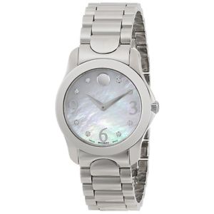 Movado Womens 0606696 Moda Stainless Steel Case and Bracelet Mother-Of-Pearl Dia
