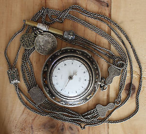 George Prior Ottoman Triple Case Silver Fusee Verge Pocket Watch Very Beautiful