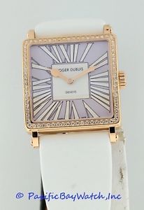NEW Roger Dubuis GoldenSquare 18k Rose Gold with Diamond Bezel ladies 37mm watch