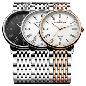 Maurice Lacroix Automatik-Uhr Herrenuhr Saphirglas Datum Edelstahlarmband