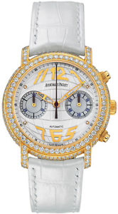 Jules Audemars Automatic Chronograph Diamond Yellow Gold Ladies Watch