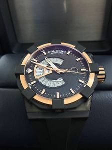 Concord Men's 'C1 Worldtimer' 18k Rose Gold Black Stainless Steel Watch $22500