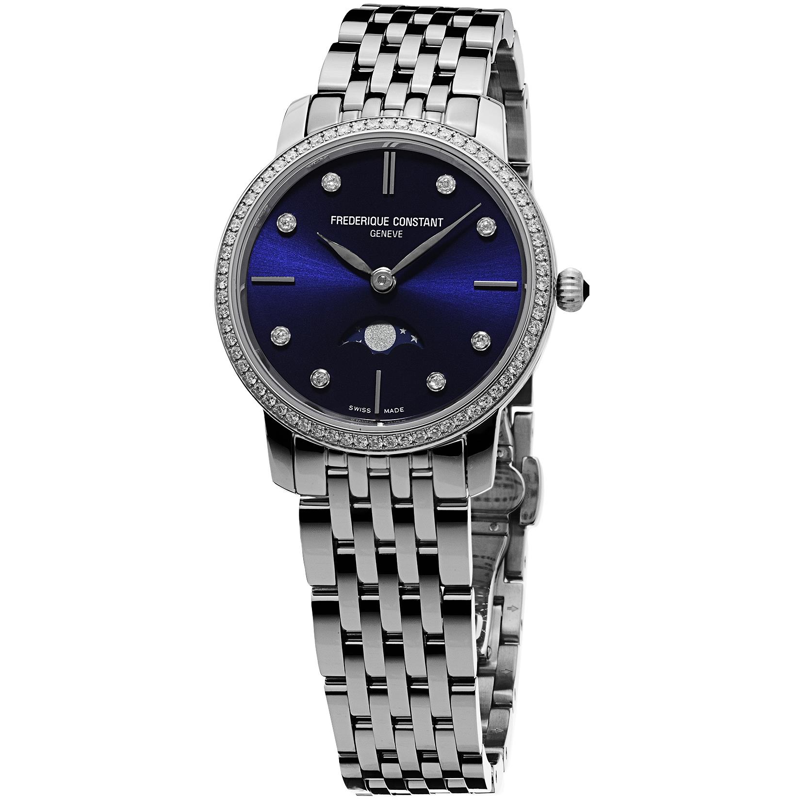 FREDERIQUE CONSTANT SLIM LINE MOONPHASE FEMME DIAMANTS 30MM MONTRE FC206ND1SD26B