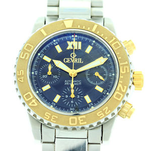 Gevril Sea Cloud 18k Gold Swiss Automatic Mens Watch