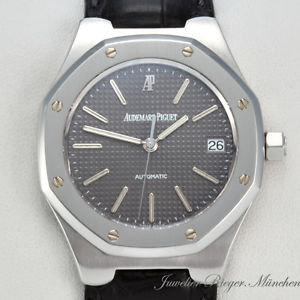 AUDEMARS PIGUET ROYAL OAK EDELSTAHL 14800ST LEDER AUTOMATIK Herrenuhr Armbanduhr