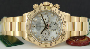 ROLEX - 18kt Gold 40mm Daytona MOP DIAMOND Dial - 116528 SANT BLANC