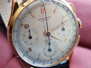 UNIVERSAL COMPAX SOLID GOLD 18K - CHRONOGRAPH ORO MACIZO