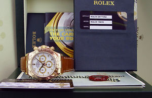 ROLEX - Mens 40mm Daytona 18kt Yellow Gold - White Arabic Dial 116518 SANT BLANC