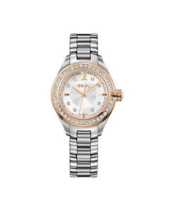 NEW EBEL Onde 18K Rose Gold & Stainless Steel, Diamond Dial & Case 30mm 1216097