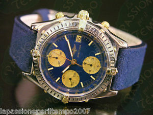 Breitling Chronomat  Watch Blu Cassa Acciaio Cavalieri Oro Chrono Swiss Made