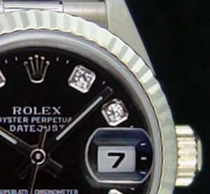 ROLEX Ladies 18kt White Gold Black Diamond Dial PRESIDENT - 79179 SANT BLANC