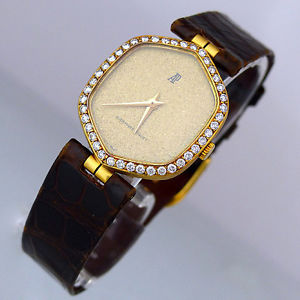 Audemars Pique in 750/- Gelbgold - Diamantenbesatz - mit Lederband - Handaufzug