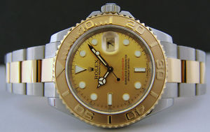 ROLEX - Men's 40mm Gold & SS YachtMaster Champagne Index Dial - 16623 SANT BLANC