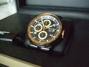 Porsche Design Flat Six Chronograph P6360 Automatik Schwarz Gelbgold