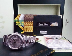 ROLEX 36mm 18kt White Gold & SS DateJust Silver Index  116234 - SANT BLANC