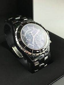 Chanel J12 Chronograph Black Ceramic and Steel H0940 41mm Wristwatch
