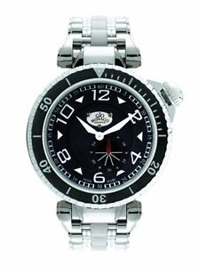 Gio Monaco Men's 641 Poseidon Black Dial Stainless Steel Watch