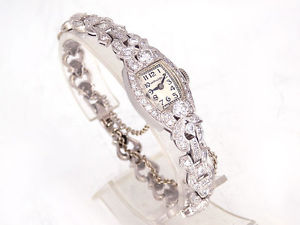 VINTAGE HAMILTON DAMENUHR 103 DIAMANTEN und BRILLANTEN gesamt ca. 2 ct W / SI-VS