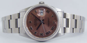 ROLEX - Mens SS & 18kt White Gold Roman DateJust 16234 SANT BLANC