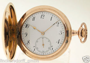 UNION DÜRRSTEIN GLOCKE - TASCHENUHR IN 14ct GOLD - 99 GRAMM - ALTER: UM 1910