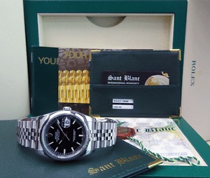 ROLEX - 36mm DateJust Stainless Steel Black Index Dial 116200 - SANT BLANC