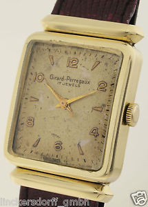 GIRARD PERREGAUX - ART DECO DESIGN ARMBANDUHR 14ct GOLD KAL.45B/243 1940er JAHRE