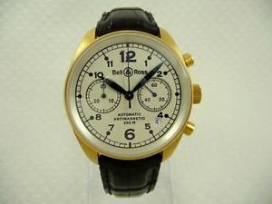 Mens 18K Solid Gold BELL & ROSS CHRONOGRAPH Automatic 200M Wristwatch