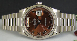 ROLEX - Men's 18kt White Gold Day-Date PRESIDENT BOLD Roman 118239 SANT BLANC