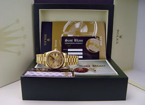 ROLEX - 18kt Gold Day-Date PRESIDENT 36mm Mens Champagne ROMAN 118238 SANT BLANC