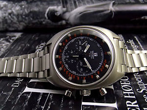 Vintage Tissot chronograph 1960 diver dial lemania 1281 mint+bracelet huge 42mm