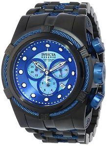 Invicta Bolt Men's Quartz Watch with Blue Dial  Chronograph display on Black ...