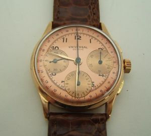 UNIVERSAL CHRONOGRAPHE EN OR 18K DE 1960
