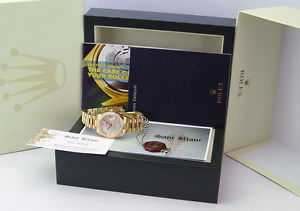 ROLEX - 2013  Mid-Size 18kt Gold President Silver Diamond Dial 178288 SANT BLANC