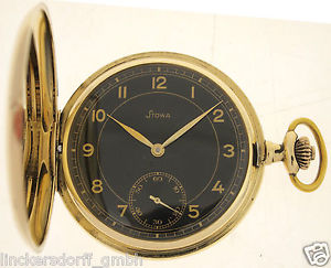 STOWA ART DECO  TASCHENUHR IN 14ct GOLD 1930er JAHRE GESAMTGEWICHT ca. 82 GRAMM