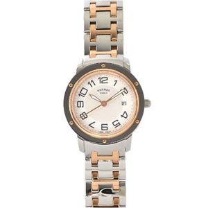 Pre-Owned/Unused HERMES Clipper Ladies Combi Shell Dial CP1.321 Quartz Watch, MD