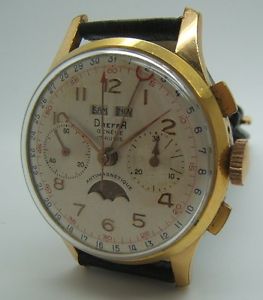 CHRONOGRAPHE DREFFA TRIPLE DATES PHASE DE LUNE DE 1950 CA